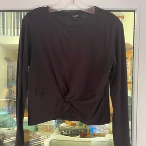 Zobha Black Long Sleeve Cropped Top. Sz. M